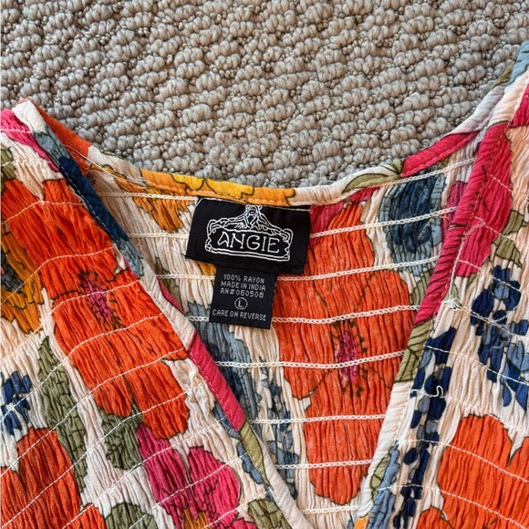 Angie Orange Red Sleeveless V-Neck Sundress - Picture 4 of 6